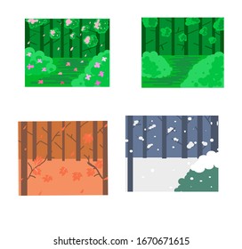 The forest with four seasons