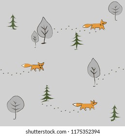 forest, fox,  for design, 