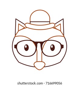 forest fox hipster with hat glasses