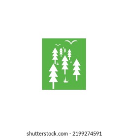 Forest, frame, geometric symbol simple logo vector