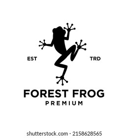 forest frog vector logo design isolated white background