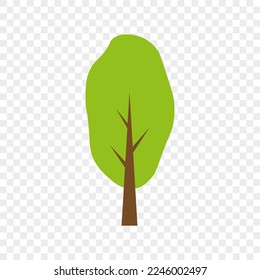 Símbolo de bosque y jardín. Icono de árbol simple. Ilustración del vector