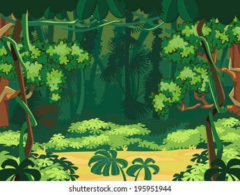 Forest Glade. Beautiful Landscape Background.