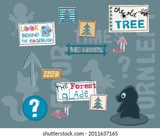 The Forest Glade Kids T-shirt Vector Set