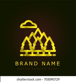 Forest golden metallic logo