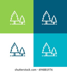 Forest green and blue material color minimal icon or logo design