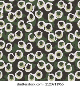 Forest Green Camouflage Dots Pattern