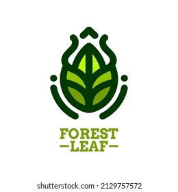 forest green leaf nature logo concept design illustration