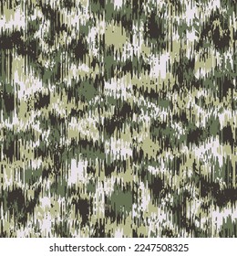 Forest Green Paint-Splattered Effect Textured Camouflage  Pattern