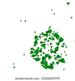 Forest Greens Tea Vector White Background Branch. Blur Leaves Wallpaper. Mint Leaf Swirl Brochure. Foliage Motion Design.