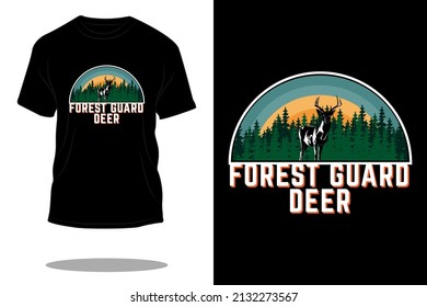 forest guard deer retro t shirt design
