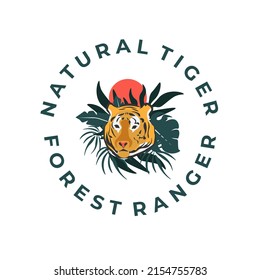 Forest guard tiger logo illustration