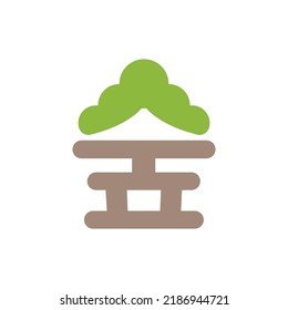 Forest hangul logo Vector illustration logotype logo icon