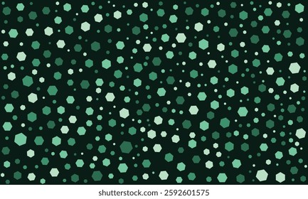 Forest Haven Hexagon Pattern, Deep Green and Nature Colors