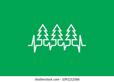 forest heart pulse icon
