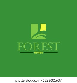 The Forest Heaven logo utilizes the color green, symbolizing life, sustainability, and a lush natural environment.