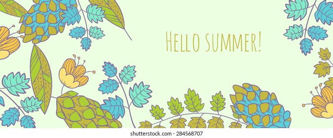 forest herbs and cones. vector background