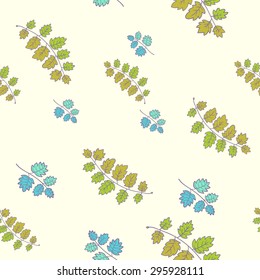 forest herbs. hand drawn seamless pattern