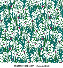 Forest Herbs. A seamless pattern. Vector graphics.