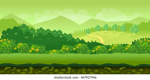 Forest Hills Game Background 2d Application Stock Vector (Royalty Free ...