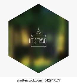 Forest hipster background. Vector blurred landscape.