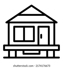 Forest house icon outline vector. Cabin stilt. Beach swamp