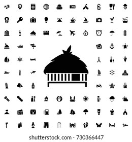 Forest house icon vector isolated on white background. set of filled tourism icons.