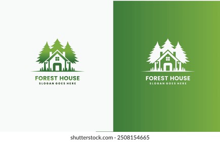 Forest House logo designs template, Green House logo template, flat style concept, premium vector EPS10 file.