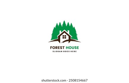 Forest House logo designs template, Green House logo template, flat style concept, premium vector EPS10 file.