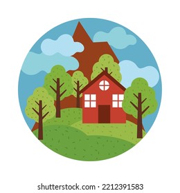 forest and house, mini landscape