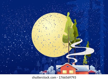 Forest hut among the trees