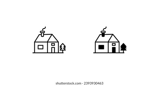 forest hut icon with white background vector stock illustration