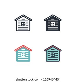 forest hut icons vector eps10. icon design with four different styles