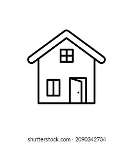 Forest Hut vector outline icon for web isolated on white background EPS 10 file