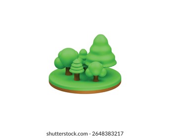  ícone de floresta renderização de ilustração 3d