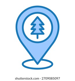 Forest Icon Blue Dualtone Design Vector Illustration