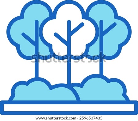 Forest Icon Blue Vector Illustration