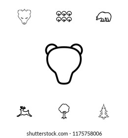 Forest icon. collection of 7 forest outline icons such as tree, bear, deer. editable forest icons for web and mobile.