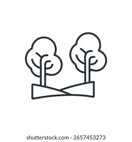Icono de bosque colección. Estilo de diseño con fondo