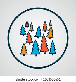 Forest icon colored line symbol. Premium quality isolated tree element in trendy style.