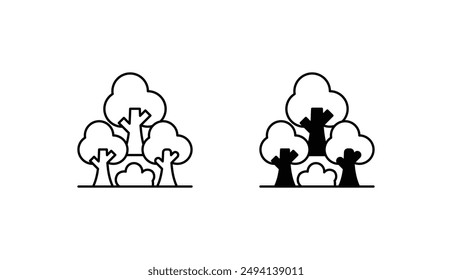 Forest icon design with white background stock illustration