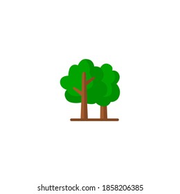 Forest icon. Ecology icon. Simple, flat, color.