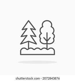 Forest icon. Editable Stroke and pixel perfect. Outline style. Vector illustration. Enjoy this icon for your project.