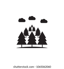 forest icon. Element of landscape illustration. Premium quality graphic design icon. Signs and symbols collection icon for websites, web design, mobile app on white background