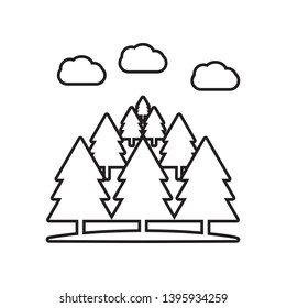 forest icon. Element of Landscape for mobile concept and web apps icon. Outline, thin line icon for website design and development, app development