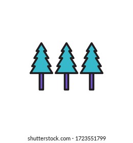 forest icon filled outline vector. isolated on white background