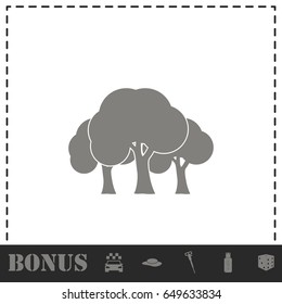 Forest icon flat. Simple vector symbol and bonus icon