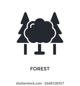 Estilo de glifo de icono de bosque. Ilustración vectorial Para El Diseño gráfico