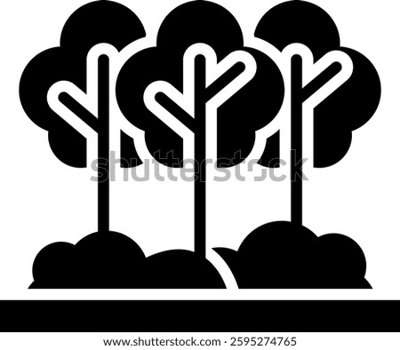Forest Icon Glyph Vector Illustration