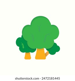 forest icon, isolated flat colored environment icon set